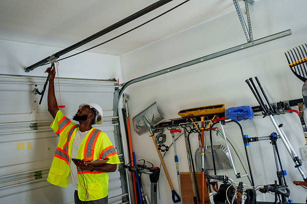 Professional Garage Door Panel Replacement technician working in Forsyth County County, NC